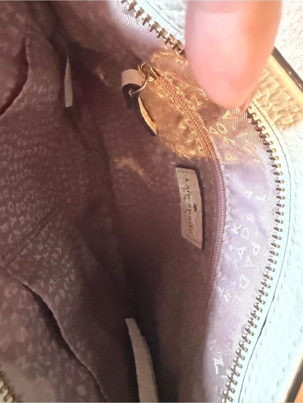 kate spade White Leather Perforated Crossbody Bag with Gold Hardware
